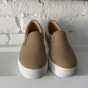 Soda Platform Tan Slip on Sneakers